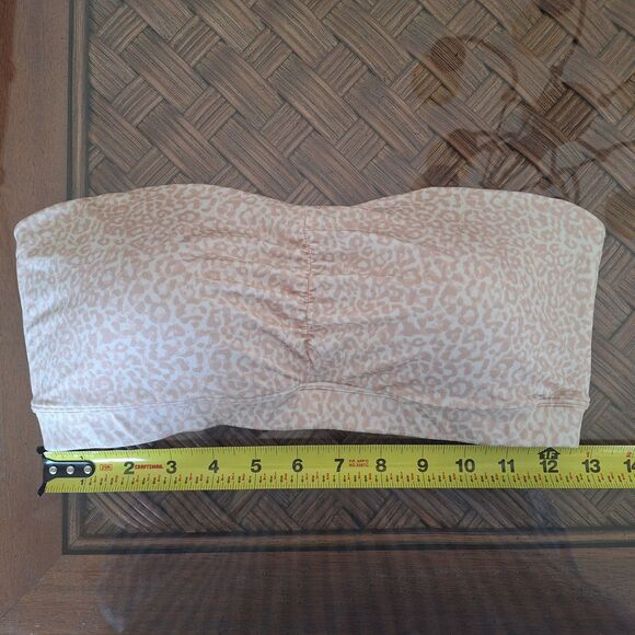 Maidenform Bandeau Bra Style 40974 size 38 Strapless Tube Bra Beige Animal Print - Picture 9 of 12